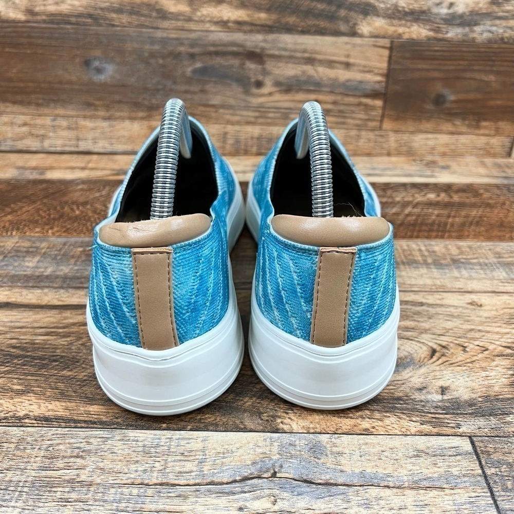 Blue Slip-On Women Shoes - Picture 2 of 8